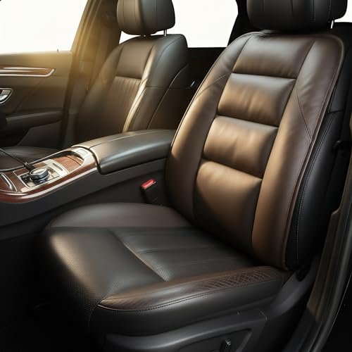 CORRIDOR Genuine Leather Seat Cushion for Car - Handmade - Relieve Hip, Pressure and Sciatica Pain - Ideal for Lower Back Pain - for Office Chair and Car Seat (Coffee Brown, Backrest) - color: Coffee Brown, size: Backrest