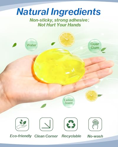 4-Pack Car Cleaning Gels, ALLGUO Reusable Car Cleaning Gel, Car Slime Cleaner&Dust Cleaning Gel for Car Interior, Keyboard Cleaner Gel, Car Gel Cleaner Putty Auto Detailing Tools Car Cleaning Supplies - color: Green,Pink,Yellow,Blue