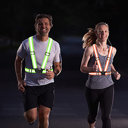 High Visibility Reflective Vest Safety Vest Running Reflective Gear Adjustable Reflective Vest for Walking,Jogging,Hiking,Night Cycling - color: Pink