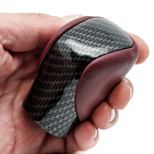 Gear Shift Knob Shifter for Lexus ES GS GX is NX RC RX 200t 300 350 3450h 450hL 350L (Rioja Red Rose/Carbon Fiber Pattern) - color: Rioja Red Rose / Carbon Fiber Pattern