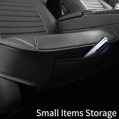 HChengkikz Car Seat Covers, Breathable Faux Leather Auto Seat Covers, Waterproof Automotive Seat Covers, Universal Vehicle Seat Covers for Sedans SUV Pick-up Truck (2 PCS Front Seat, Black) - color: Style2 Black, size: Front Seat