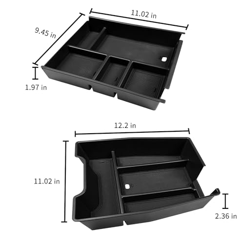 Zxiaochun Center Console Organizer Tray for 2019-2025 2026 Chevy Silverado/GMC Sierra 1500 & 2020-2026 Silverado/Sierra 2500HD 3500HD, Armrest Box Storage Tray (Split-Bench Folding Seat ONLY)-2PCS - size: 2PCS Trays
