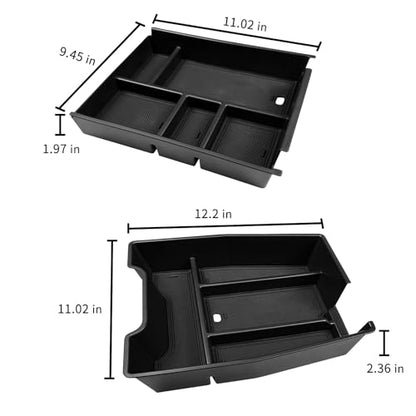 Zxiaochun Center Console Organizer Tray for 2019-2025 2026 Chevy Silverado/GMC Sierra 1500 & 2020-2026 Silverado/Sierra 2500HD 3500HD, Armrest Box Storage Tray (Split-Bench Folding Seat ONLY)-2PCS - size: 2PCS Trays