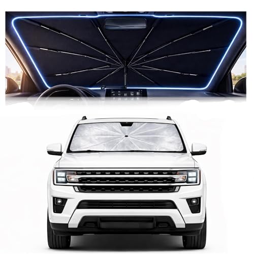 2026 Upgraded Car Windshield Sun Shade Umbrella - Custom-Fit for Ford F-150 2021-2026 Umbrella Sunshade,Easy Install,UV Protection & Heat Reflective,Keep Interior Cooler with Storage Bag - size: For Ford F-150 2021-2026