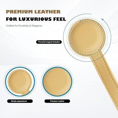 Travel Clip for Bags, Strong Leather Holder with Secure Closure, Lightweight Hook for Purses, Backpacks, Tote Bags, Luggage, Beach Accessories, and Vacation Essentials (1-Pack) Beige ﻿ - color: Beige