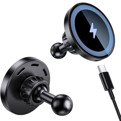 Magnetic Wireless Charging Phone Holder with 20mm Ball Mount for MagSafe Charge, [Heavy-Duty] 20mm Ball for MagSafe Charger Compatible with Bulletpoint Mounting Solutions