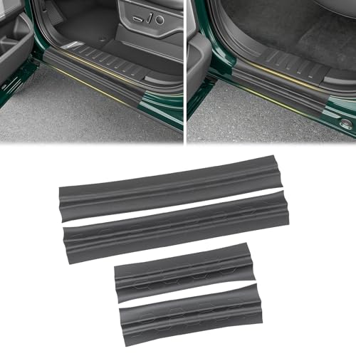Door Sill Guards for 2021-2026 Ford F150 SuperCrew Cab & 2023-2026 F250 F350 F450 F550 Super Duty Crew Cab Accessories, Full Coverage Door Sill Protector Kit Soft TPE Entry Guard Cover 4Pcs - color: For 2021+ F150 & 2023+ F250-F550