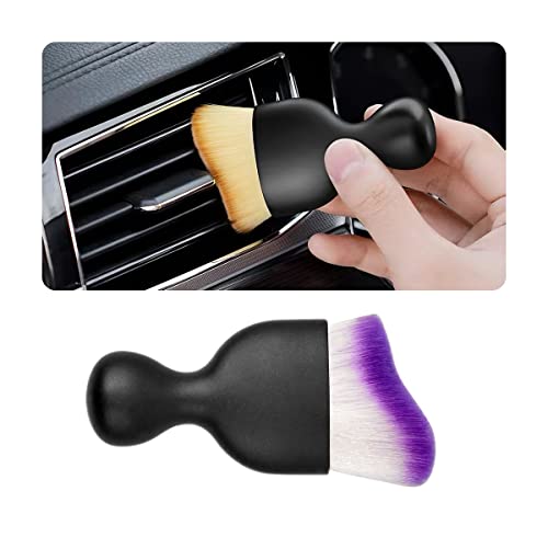 Blilo Car Interior Detailing Brush, Auto Soft Hair Cleaning Brushes, Curved Dirt Dust Collectors, Removal Tool for Dashboard Air Conditioner Vents Leather, Scratch Free (Purple/1PCS) - color: Purple, size: 1PCS