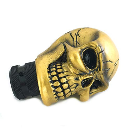 Arenbel Car Gear Lever Grip Knobs Skull Head Racing Shift Stick Manual Shifter Handle Fit Most Auto Manual Vehicles, Gold - color: Gold