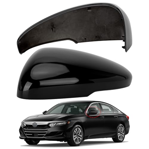 Driver Side Mirror Cover Replacement for Honda Accord 2018 2019 2020 2021 2022 - Left Side Mirror Covers, Rear View Mirror Cap Accessories With Lamp, Black - color: Black-With Lamp, size: Driver Side (Left)
