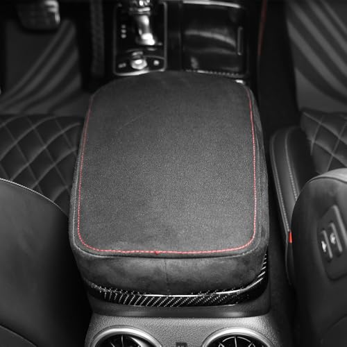 Armrest Box Cover Center Console Pad Waterproof Memory Foam Armrest Cushion Covers Compatible with KIA Stinger 2018-2023-Black