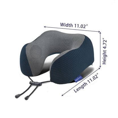 napfun Neck Pillow for Travel with Travel Pouch, Sleep Mask & Earplugs, Memory Foam Airplane Pillow for Headrest Sleep with Eyeshades, Plane Essentials with Eye Blindfold, Black Striped Kit - color: Black Striped Kit