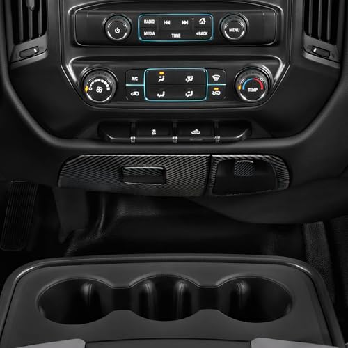 Car Carbon Fiber Decal Center Console Lower Panel Sticker Cover Interior Trim Decal for Chevrolet Silverado/GMC Sierra 1500 2500HD 3500HD 2014-2018 Accessories - color: Center Console Lower Panel
