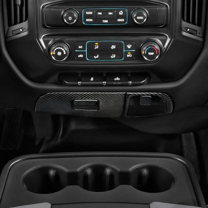 Car Carbon Fiber Decal Center Console Lower Panel Sticker Cover Interior Trim Decal for Chevrolet Silverado/GMC Sierra 1500 2500HD 3500HD 2014-2018 Accessories - color: Center Console Lower Panel