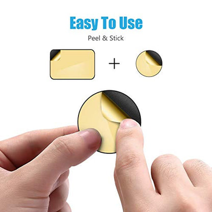 Mount Metal Plate with Adhesive for Magnetic Cradle-Less Mount by WixGear - X4 Pack 2 Rectangle and 2 Round (Compatible with Magnetic mounts) (Black) - color: Black