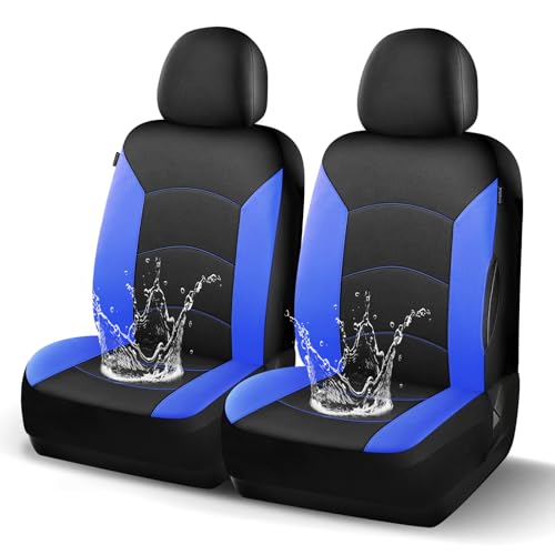 HChengkikz Car Seat Covers Front Seat, Waterproof Neopren Seat Covers, Airbag Compatible Seat Covers, All Season Protection Universal Fit Most Cars, Trucks, SUVs (Black + Blue) - color: Black Blue, size: Two Front