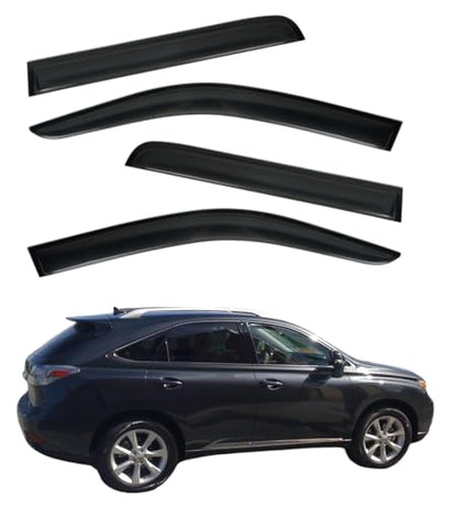 4Pcs Window Visors Vent Deflectors for Lexus RX350 RX450h 2010-2015 Tape-on Rain Guards Shade - size: RX350 RX450h 2010-2015
