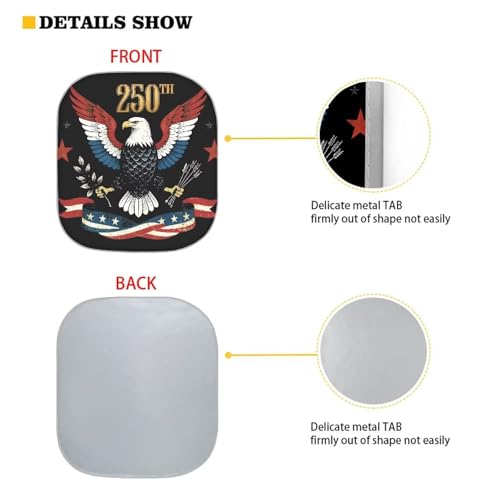 AFPANQZ 250th Eagle Print Car Visor Sun Protection Foldable Windshield Front Window Cover, Sun Shades Universal Fit for Car Auto Sedan Truck SUVs Travel Outdoor - color: 250th Eagle Print