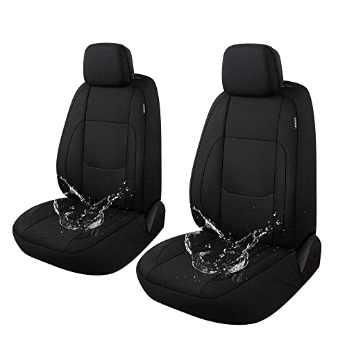 Pariitadin Waterproof Car Seat Covers 2 Front Seats, Neoprene Seat Covers for Cars, Universal Fit Interior Covers for Most Cars Sedan Van Truck SUV(Black) - color: Black, size: Front Set