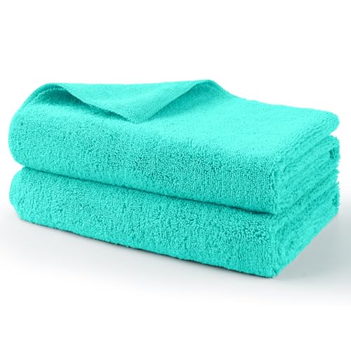 HOMEXCEL Professional Large Microfiber Car Drying Towels 2 Pack, Lint Free, Scratch Free, Highly Absorbent Drying Towel for Cars, SUVs, RVs, Trucks, and Boats,31" x 24",Green - color: Green