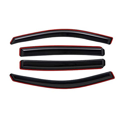 Lightronic Extra Durable Clip-on in-Channel Auto Vent Window Visor, Fits 2010-2017 GMC Terrain, UV Protection Rain Guard, Original Wind Deflector, No-Drill Easy Install, Dark Smoke, 4-Pcs - size: In-channel