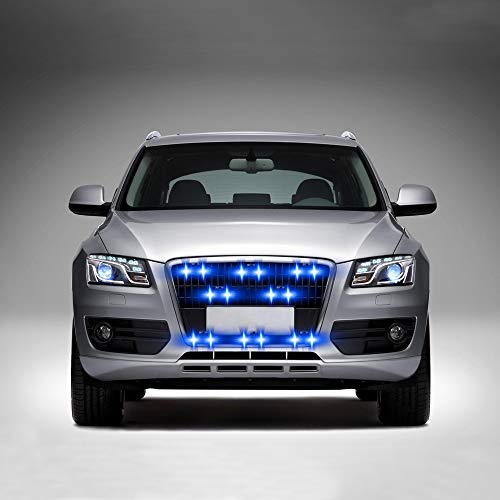 Blue 16LED Grille Strobe Lights Dash Deck Visor Police Flash Lights Car Truck Ambulance Emergency Warning Strobe Lights With Remote Control Wireless 12V - color: blue, size: 8 in 1