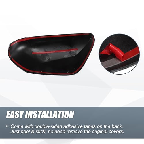 X AUTOHAUX 1 Pair Car Rear View Driver Passenger Side Mirror Cover Cap Overlay Black Carbon Fiber Pattern for Toyota Prius 16-19 for Toyota Prime Mirror Guard Covers Exterior Decoration Trims