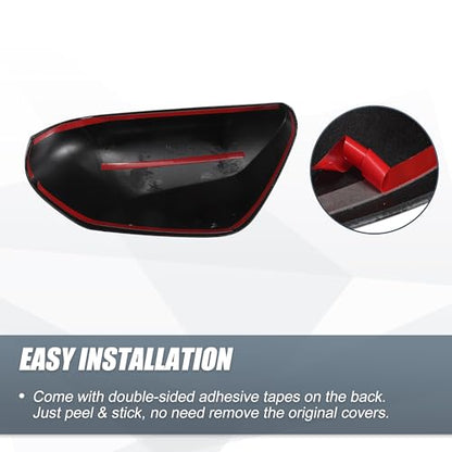 X AUTOHAUX 1 Pair Car Rear View Driver Passenger Side Mirror Cover Cap Overlay Black Carbon Fiber Pattern for Toyota Prius 16-19 for Toyota Prime Mirror Guard Covers Exterior Decoration Trims