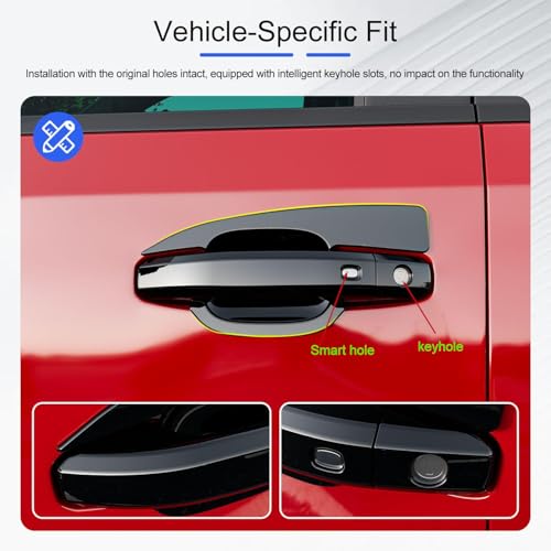 12Pcs Exterior Door Handle Cover Front Rear Driver & Passenger Side and Door Bowl Compatible with 2019-2025 Chevy Silverado GMC Sierra 1500 20-25 2500 3500 (Glossy Black) - color: Glossy Black
