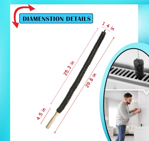 Dryer Vent Cleaner Kit (2-Pack): Flexible Extra Long Lint Brush & Refrigerator Coil Brush - Professional Dust & Pet Hair Remover for Appliance Cleaning - size: 2pack
