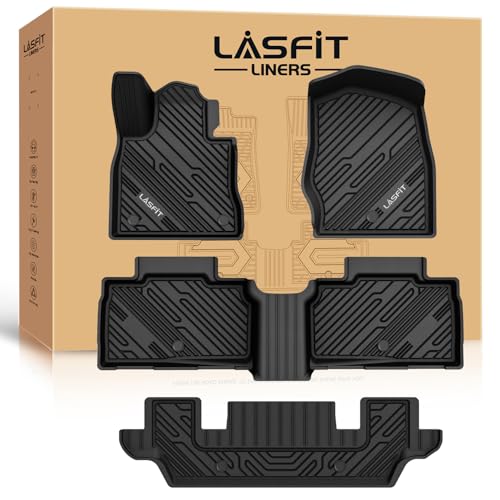 LASFIT Floor Mats for Ford Explorer 2020-2021 6 Passenger TPE Custom Fit All Weather Protector Anti-Slip Floor Liners, 2021 2020 Explorer 6 Seats Accessories, 1st 2nd & 3rd Row, 4pcs Black - style: 3) Explorer 6-Seat| 20-21 | 3Rows