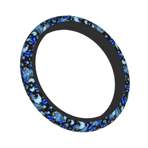 Blue Butterfly Steering Wheel Cover Universal 14.5-15 Inch Car Wheel Protector Anti-Slip Car Steering Wheel Accessories for Women Girls - color: Blue Butterfly