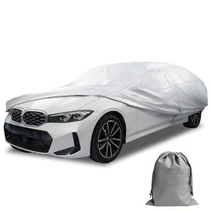 Caromop 10-Layer Waterproof Car Cover All Weather Protection (Snow, Rain, Sun) with Secure Fit Straps and Easy On/Off Zipper-Size C4 (See Size-Chart) - size: 19-C4
