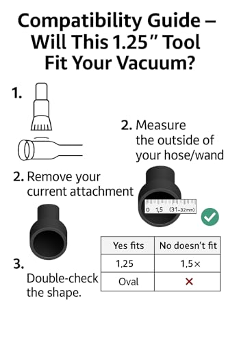 MP Maresh Products Household Cleaning Vacuum Brush Attachment - Horse Hair Vacuum Cleaner Accessories, Soft, Dust Floor Brush, Compatible with Shop Vac 1-1/4" Vacuum Cleaners for Hard Surfaces - Black