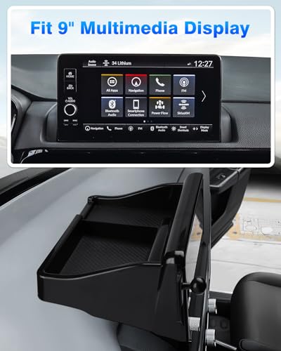 FIILINES Dash Organizer for Honda CR-V EX-L/Sport-L Hybrid 2023-2026 (Fit 9" Touch Screen), Center Console Dash Tray for CRV ABS Dash Storage Box Accessories Black