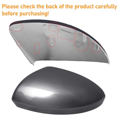 Moonlinks Compatible with Nissan Sentra 2020 2021 2022 2023 2024 Side Mirror Cover Replacement, Gray Left Driver Side Clip-on Mirror Cap for Sentra S/SR/SV/Sense/Advance/Exclusive - color: Left Gray