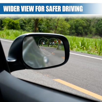 Heart Shaped Car Blind Spot Mirror, Adjustable Frameless HD Convex Rearview Side Mirror for Enhanced Safety, Universal Removable Wide Angle Auxiliary Mirrors Accessories for Vehicle (Heart) - size: Heart