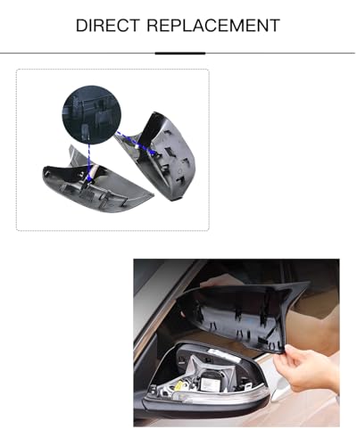 Horn Style Carbon Fiber Door Mirror Cover Cap Compatible with 2014-2020 Infiniti Q50 Q60 Q70 QX30 - size: Carbon Fiber