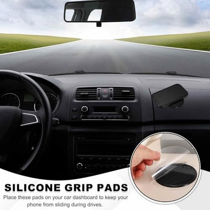 10 Pcs Round Anti-Slip Mat, 2.76" Diameter Phone Grip Pad Non-Slip Silicone Mat Anti-Skid Holder for Phone Keys Sunglasses Electronic Devices, Clear - color: Clear, size: 2.76"