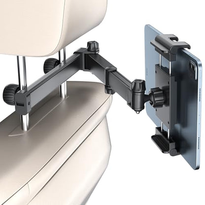 PLDHPRO Tablet Holder for Car Headrest Mount iPad Backseat Foldable Back Seat Stand Compatible 5.1-15.6'' Phones Tablets, Road Travel Essentials for Kids Accessories - size: double fold