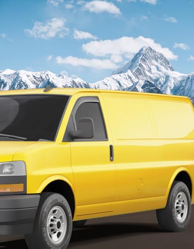 in-Channel Window Rain Guards Fit for Chevy Express Van 1996-2026 & GMC Savana 1996-2026 Rain Guard Extra Durable Window Deflectors Vent Visors Vent Shades Exterior Car Accessories - size: For 1996-2026 Chevrolet Express Van/GMC Savana