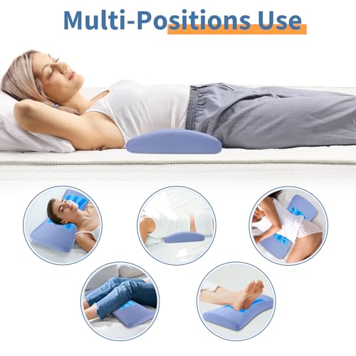 Lumbar Support Pillow for Bed Relief Lower Back Pain with Cooling Gel: Sciatica Lower Back Pillow for Sleeping-Memory Foam Waist Pillow for Side/Back/Stomach Sleepers-Bed Rest Pillow for Car, Sofa