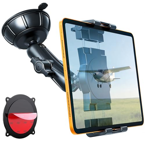 OHLPRO Tablet Holder for Pilot Aircraft Windshield, Anti-Vibration Suction Cup Aviation Mount, Fits 5-13" iPad Pro 12.9, Mini 6, Air & Thick Cases, Heavy Duty for Car Dashboard, Cockpit, Truck - size: for 4.5-12.9'' Device
