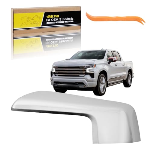 Chrome ABS Mirror Cover for 2019 2020 2021 2022 2023 2024 2025 Chevy Silverado 1500 & GMC Sierra 1500,Precision Fit Replacement Side Caps (Chrome, Left) - color: Chrome, size: Left Driver Side