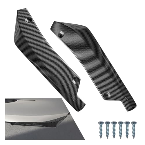 2PCS Universal Car Rear Bumper Lip Splitter Canard Diffuser, Side Fin Fenders Skirt Protector Exterior Decoration Trim for Car (Carbon Fiber) - color: Carbon Fiber