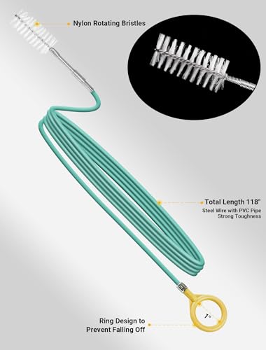 Upgraded Auto Sunroof Drain Cleaning Tool, 120 Inch Long Flexible Drain Brush Pipe Cleaners for Car, Slim Drain Dredging Tool Tube Cleaning Brush Perfect for Car Sunroof, Windshield Wiper Drain Hole - size: 120 Inch