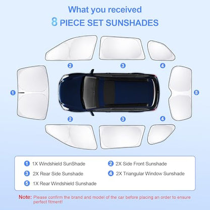 8pcs Car Window Shades for Subaru Outback Wagon 2010-2014 Accessories,Windshield Side Rear Full Sunshade,Sun Visor UV Blocking, Privacy Protection and Blackout for Camping Outdoor - size: for Outback Wagon2010-2014