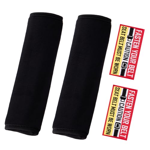 2 Pack Soft Seat Belt Cover Pad with Embroidered Fabric Sticker - Comfortable Seatbelt Covers for All Cars and All Ages - Seat Belt Extender Shoulder Pad - Seatbelt Cushion for Backpack - size: Fasten
