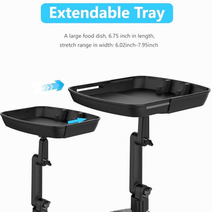 Larger Cup Holder Tray for Car, 10 inch Car Food Tray with Phone Holder Detachable 3 in 1 Car Cup Holder 360° Rotating Food Table Tray Expander for Eating