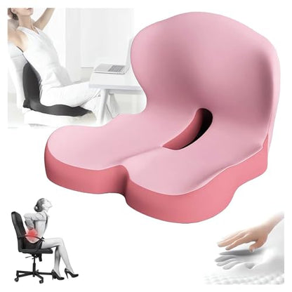Memory Foam L-Shaped Integrated Seat Cushions for Car Truck Driver Ergonomic L Shape Lumbar Cushion Sciatica Back Pain Relief Office Chair Butt and Back Support Pillow Long Driving Booster Seat (E1) - color: E1